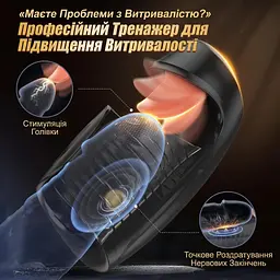 Оральний мастурбатор чоловічий з язичком автоматичний силіконовий 10 режимів 6.5 см - мініатюра 3