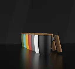 Чашка-заварник Wooden Brew Mug TM450-05A, 450 мл - Сірий - мініатюра 3