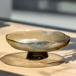 Фруктовниця на ніжці скляна 18 см кругла Yiwu HP-34-115 - мініатюра 2