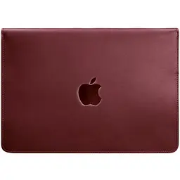 Шкіряний чохол-конверт BlankNote на магнітах для MacBook 15-16 дюйм Бордовий Crazy Horse