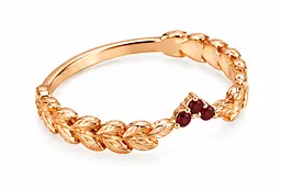 Жіноча каблучка Jewellery Continent "Лаврова гілка" з гранатом 22 (К-0919) - мініатюра 2
