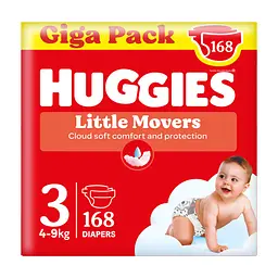 Підгузки Huggies Little Movers 3 (4-9 кг) M-pack, 168 шт (5029053577852)