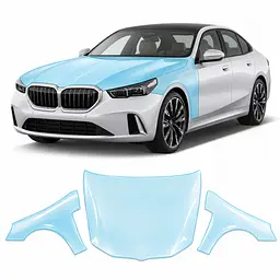 Антигравійна захисна бронеплівка за лекалами для BMW 5 Series G60 2023- капот і передні крила