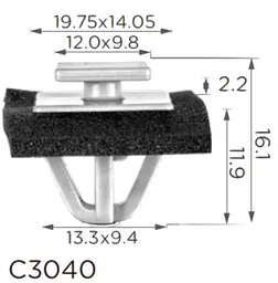 Кліпса кріплення молдингу Багажник HYUNDAI KIA (873822W000 87382-2W000 15237) C3040 - мініатюра 2
