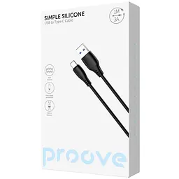 Кабель Proove Simple Silicone USB to Type-C 3A (1m) black - мініатюра 2