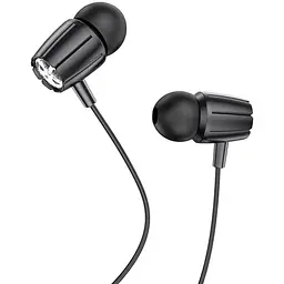 Навушники Hoco Graceful universal earphones with mic M88 чорні - мініатюра 3