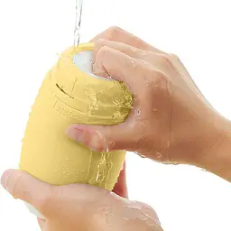 Мастурбатор TENGA PUFFY Custard Yellow, ультрам’який матеріал, багаторазовий, наскрізний - мініатюра 7