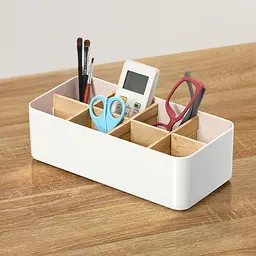 Органайзер для дрібниць MVM, білий з деревом (FH-03 WHITE/WOOD) - мініатюра 7
