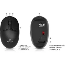 Комп'ютерна мишка Real-El RM-335W Wireless Black (EL123200055) - мініатюра 10