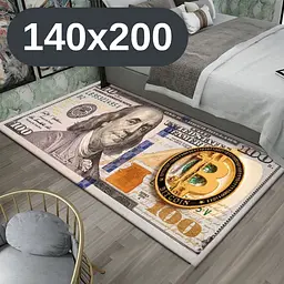 Стильний та зносостійкий килим для дому "100 доларів Bitcoin "140х200" KT8000210