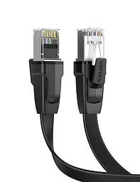 Патч корд UGREEN мережевий кабель 40 Гбіт\с 2000 МГц Ethernet RJ45 Cat 8 плоский 1М Black (NW134)