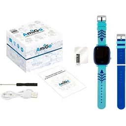 Дитячий годинник - телефон AmiGo GO005 Thermometer 4G WI-FI блакитні - мініатюра 9