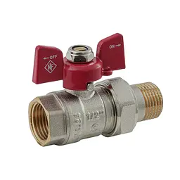 Кран з американкою Nolf Classic NFC.921-06-1/2" FM ГШМ, ручка "метелик" червона NF3150 - мініатюра 2