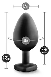 Анальна пробка з каменем BlushTEMPTASIA Bling Plug Medium Black - мініатюра 4