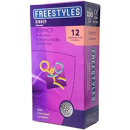 Презервативи Freestyles Ribbed Ребристі 36 шт. (3 упаковки х 12 шт.) (ROZ6400229477) - мініатюра 3
