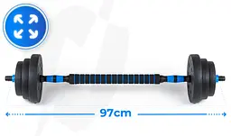 Гантелі розбірні бітумні THUNDER GYM-02 зі з'єднувачем для штанги, 2 x 10 кг (GYM-02) - мініатюра 5