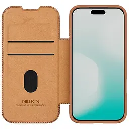 Шкіряний чохол-книжка Nillkin Qin Pro Camshield для Apple iPhone 17 Pro (6.3) Brown - мініатюра 4