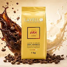 Кава зернова Lavello Grande ORA 1 кг 100% арабіка для кавомашини, еспресо, американо та лате - мініатюра 2