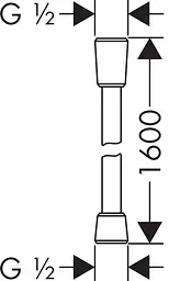 Шланг для душу 160 см Hansgrohe Isiflex 28276670, Чорний - мініатюра 2