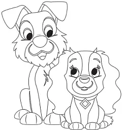 Disney Маля. Гра з кольором. Леді та Бродяга - - мініатюра 2