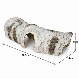 Декорація укриття Hobby Birch Tunnel 3 32,5×14×8 см для тераріуму та акваріума (36517) - мініатюра 2