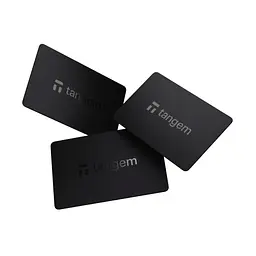 Криптогаманець Tangem Wallet, апаратний мультивалютний холодний криптовалютний NFC-гаманець, набір з 3 карток, підтримка Android/iOS, пластикові картки, сертифікація CC EAL6+, надійне офлайн-зберігання криптовалют і токенів (TG128X3-B)