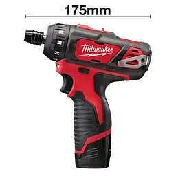 Шуруповерт акумуляторний 1/4'' HEX MILWAUKEE, M12 BD-0, 30Нм (каркас) - мініатюра 5