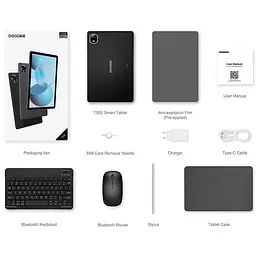 Планшет Doogee T30E-A 11` HD /4GB/128GB/ T606 8000mAh/ 13+5Мп / LTE / Keyboard+Mouse /Metal Grey - мініатюра 9