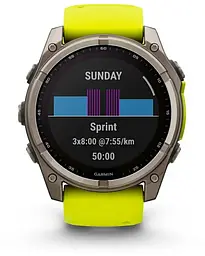Смарт-годинник Garmin Fenix 8 51mm Solar Sapphire Titanium w. Amp Yellow/Graphite Silicone Band (010-02907-20/21) - мініатюра 7