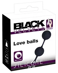 Вагінальні кульки Black Velvets Love Balls чорні - мініатюра 4