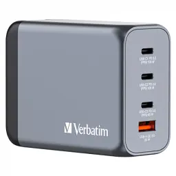 Зарядний пристрій Verbatim GaN 200 W 4 ports (2xUSB-C-100 W,USB-C-65 W /USB-A -3.0) (32204)