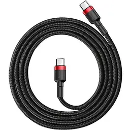 Кабель Baseus Cafule Cable Type-C to Type-C PD2.0 60W 20V 3A 1m CATKLF-G91 Black-Red - мініатюра 3
