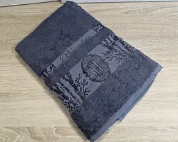 Турецький бамбуковий махровий рушник Zeron 70х140 Bamboo Anthracite - мініатюра 2