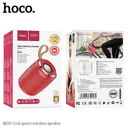 Портативна акустика Hoco Cool sports BS39 бездротова червона - мініатюра 2