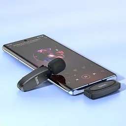 Петличний бездротовий мікрофон Hoco L15 Crystal Type-C Black - мініатюра 7