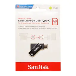 Флеш-накопичувач SanDisk USB 3.1 Ultra Dual Go Type-C 128Gb (150 Mb/s) (SDDDC3-128G-G46) - мініатюра 2