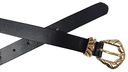 Ремінь WBL Trading екошкіра золотиста пряжка 2,3 см Чорний - мініатюра 6