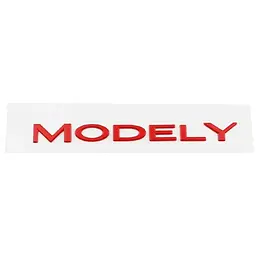 Емблема напис Model Y для Tesla Червона 195х18мм пластик (на скотчі)
