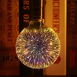 Світлодіодна лампочка з ефектом феєрверку декоративна led лампочка C80-3D Е27 - мініатюра 2