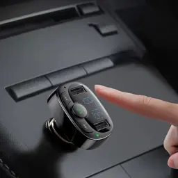 FM модулятор Baseus T Shaped S-09A 2 х USB Type-A, microSD Black (CCMT000001) - мініатюра 8
