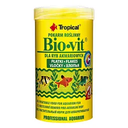 Сухий корм для акваріумних риб Tropical у пластівцях Bio-Vit 250 мл для травоїдних риб