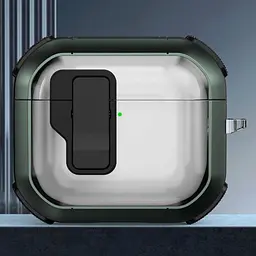 Футляр протиударний Locking Button для навушників Airpods 3 Apple Green - мініатюра 2