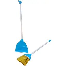 Совок для прибирання Zambak Plastik та щітка з довгими ручками блакитний (ZP-129b) - мініатюра 2