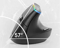 Бездротова вертикальна миша з підсвічуванням Delux M618C RGB Black - мініатюра 3