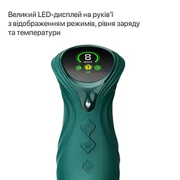 Смарт пульсатор-кролик з вібрацією Zalo Mose 2 Turquoise Green, підігрів до 42 °C, кристал Swarovski - мініатюра 8