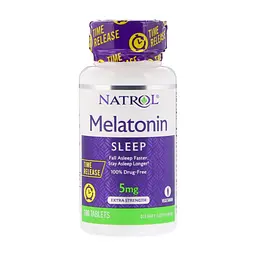 Амінокислота Natrol Мелатонін Підвищеною Сили Дії 5 мг, Melatonin, 100 таблі (NTL-04837)