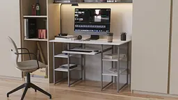 Комп'ютерний стіл Ferrum-decor Тім 75x140x60 сірий ДСП Білий 16мм (FRD-102468)