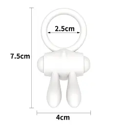 Ерекційне кільце - Power Clit Cockring Rabbit White - мініатюра 3