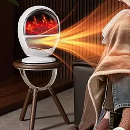 Тепловентилятор керамічний 900 Вт з ефектом каміна та захистом від перегріву - мініатюра 3