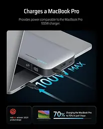 Акумулятор портативний CUKTECH PB250 25000mAh 210W сірий - мініатюра 7